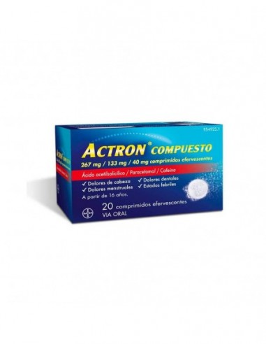 Actron Compuesto 267 Mg/133 Mg/40 Mg 20 Comprimidos Efervescentes