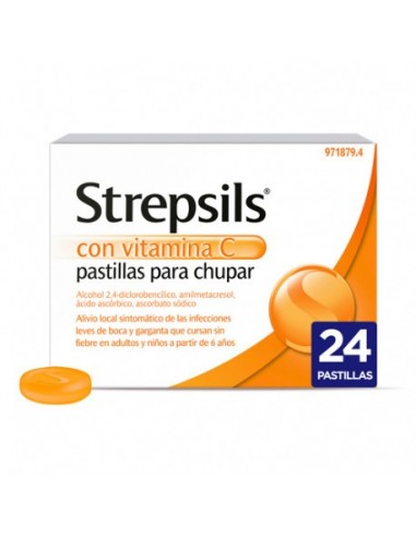 Strepsils Con Vitamina C 24 Pastillas Para Chupar