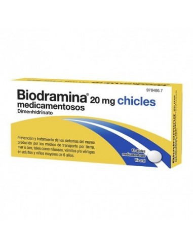 Biodramina 20 Mg 12 Chicles Medicamentosos