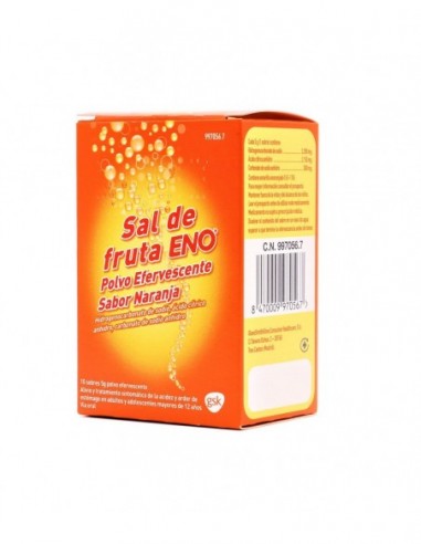 Sal De Fruta Eno 5 G 10 Sobres Polvo Efervescente (Sabor Naranja)