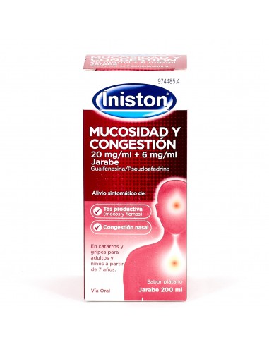 INISTON MUCOSIDAD Y CONGESTION 20 MG/ML + 6 MG/ML JARABE 1 FRASCO 200 ML