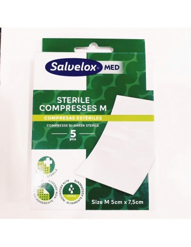 Salvelox Med Sterile Compresses 5 Apositos Talla M 7,5 Cm X 5 Cm