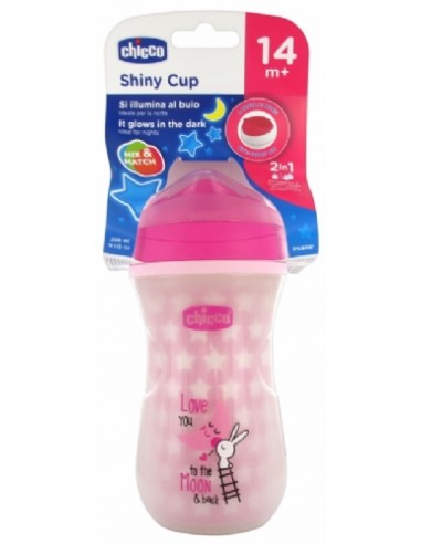 Vaso Luminoso Chicco Shiny 1 Unidad Color Rosa