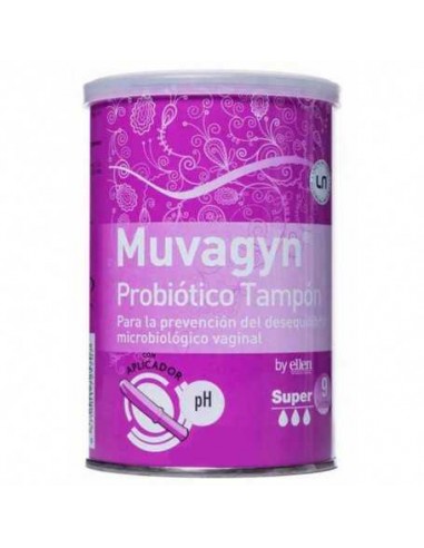 Muvagyn Probiotico Tampon Vaginal 9 Unidades Super Con Aplicador