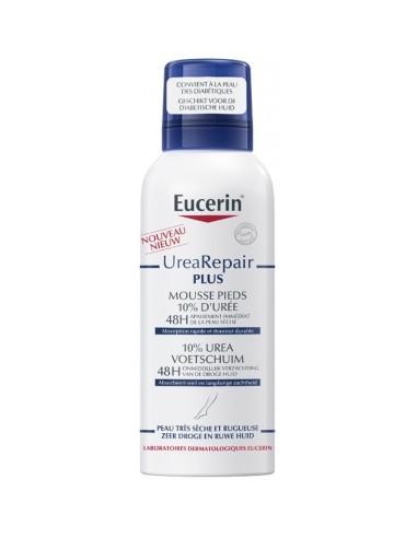 Eucerin Urearepair Plus 10% Urea Espuma Para Pies 1 Envase 150 Ml