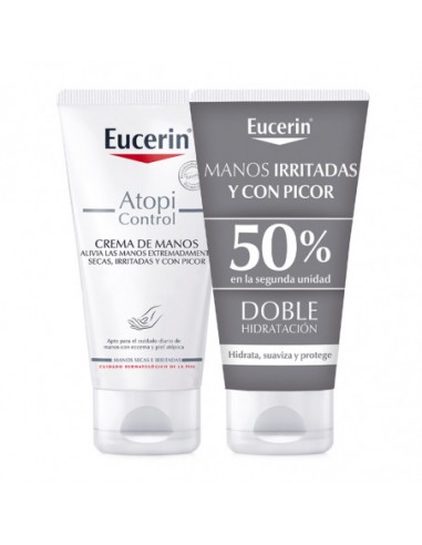 Eucerin Atopi Control Crema De Manos 2X75Ml 50% Segunda Ud