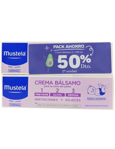 Pack Mustela 1.2.3 Crema Balsamo 100Ml 2º  Al 50%