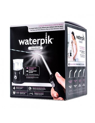 IRRIGADOR BUCAL ELECTRICO WATERPIK WP- 300 TRAVELER CON ADAPTADOR VIAJES BLACK