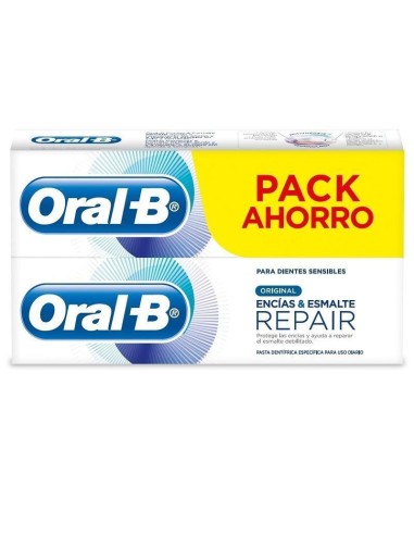 ORAL-B PASTA ENCIAS & ESMALTE PRO-REPAIR ORIGINAL 2 TUBOS 75 ml PACK AHORRO