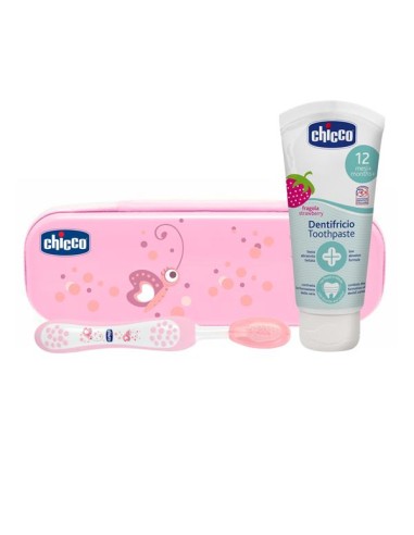 CHICCO SET HIGIENE DENTAL INFANTIL 6 - 36 MESES COLOR ROSA