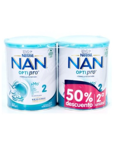 NAN OPTIPRO 2 LECHE DE CONTINUACION 2 ENVASES 800 G