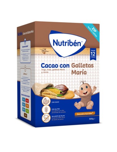 Nutriben Cacao Con Galletas Maria 1 Envase 500 G