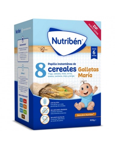 Nutriben Papilla 8 Cereales Galletas Maria 1 Envase 600 G