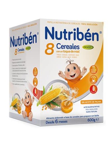 Papilla Nutriben 8 Cereales Y Miel Digest 1 Envase 600 G