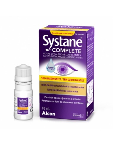 SYSTANE COMPLETE GOTAS OFTALMICAS LUBRICANTES SIN CONSERVANTES 1 FRASCO 10 ML