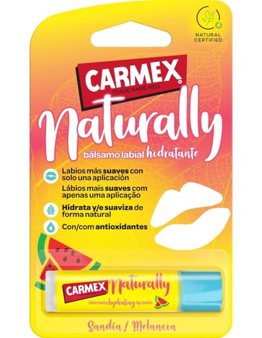 CARMEX NATURALLY BALSAMO LABIAL HIDRATANTE 1 STICK 4,25 G SABOR SANDIA