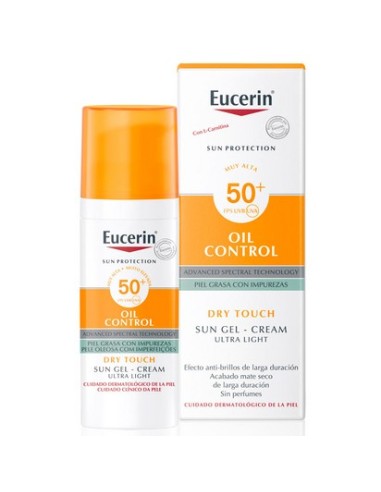 Eucerin Sun Protection 50+ Gel Creme Rostro Oil Control 1 Envase 50 Ml