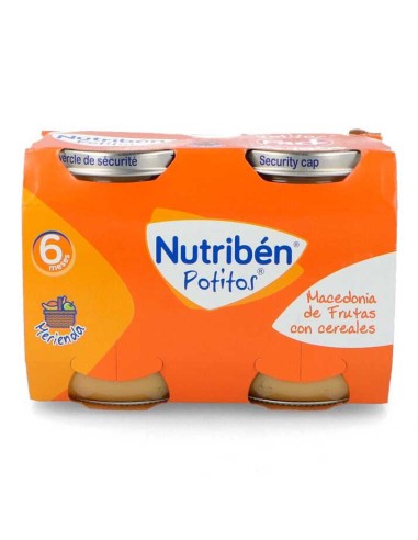 NUTRIBEN POTITOS MACEDONIA DE FRUTAS CON CEREALES 2 ENVASES 190 G