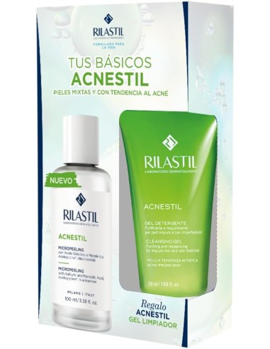 PACK LIMPIEZA ACNESTIL PLUS MICROPEELING 100ML + GEL LIMPIADOR PURIFICANTE 50 ML REGALO