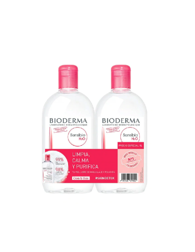 PACK DUPLO BIODERMA AGUA MICELAR SENSIBIO H2O 500ML + 500ML