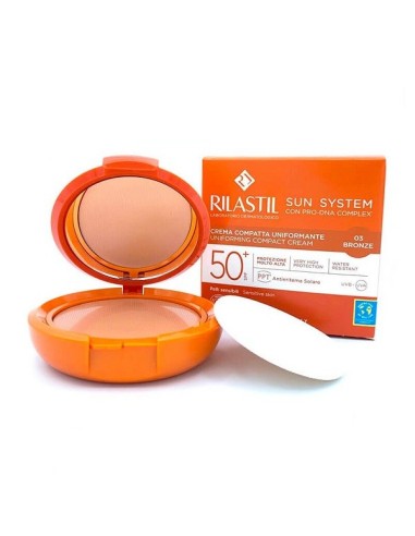 RILASTIL SUN SYSTEM 50+ CREMA COMPACTA 1 ENVASE 10 G COLOR 03 BRONZE