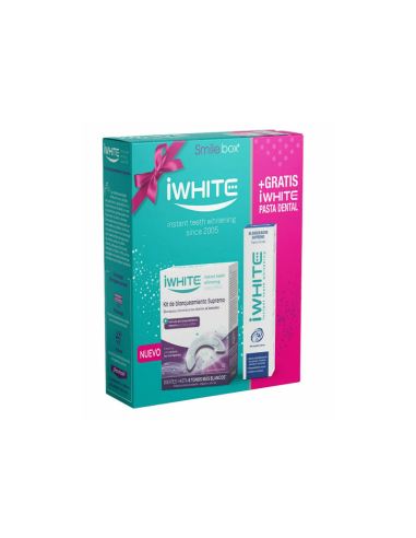 IWHITE KIT BLANQUEAMIENTO SUPREMO 10 MOLDES + PASTA DENTAL 1 ENVASE 75 ML PACK PROMO