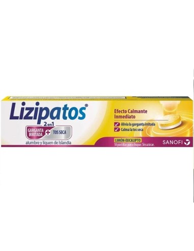 LIZIPATOS 2 EN 1 ALUMBRE Y LIQUEN DE ISLANDIA 18 PASTILLAS