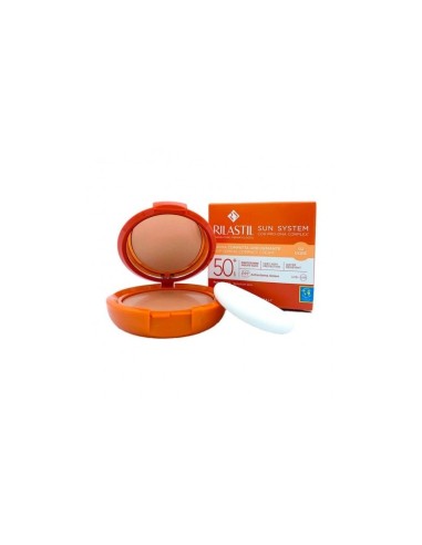 RILASTIL SUN SYSTEM 50+ CREMA COMPACTA 1 ENVASE 10 G COLOR 02 DORE