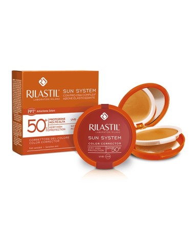 RILASTIL SUN SYSTEM 50+ CREMA COMPACTA 1 ENVASE 10 G COLOR 01 BEIGE