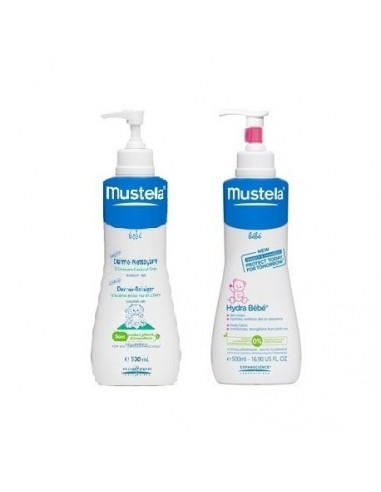 Pack Mustela Gel Dermo-Limpiador 500Ml + Hydra Bebe 500Ml