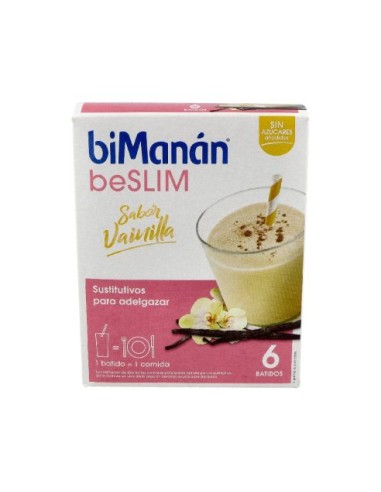 BIMANAN SUSTITUTIVO BATIDO 6 SOBRES 55 g SABOR VAINILLA