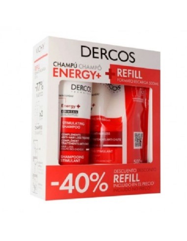 DUPLO DERCOS CHAMPU ENERGY 400ML + REFILL 500 ML AL 40%