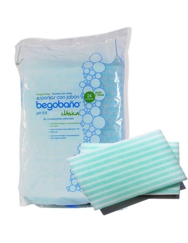 BEGOBAÑO ESPONJA ENJABONADA DESECHABLE 24 ESPONJAS