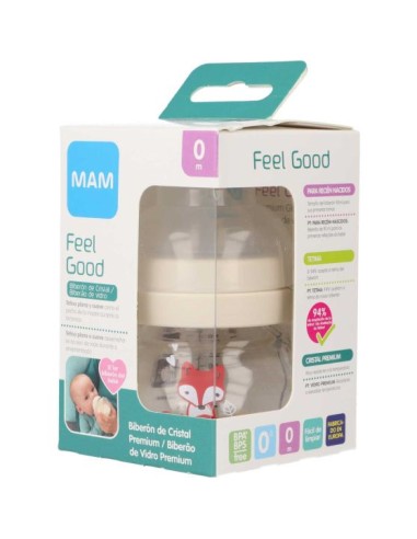 BIBERON CRISTAL MAM FEEL GOOD + 0 MESES 1 UNIDAD N 90 ML