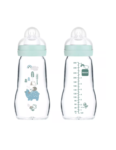 BIBERON CRISTAL MAM FEEL GOOD + 2 MESES 1 UNIDAD A 260 ML