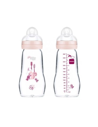 BIBERON CRISTAL MAM FEEL GOOD + 2 MESES 1 UNIDAD R 260 ML