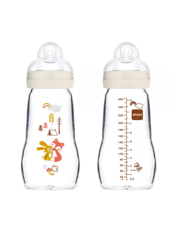 BIBERON CRISTAL MAM FEEL GOOD + 2 MESES 1 UNIDAD N 260 ML