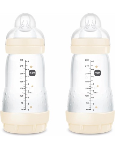 BIBERON ANTICOLICO MAM ANTICOLIC EASY START + 2 MESES 2 UNIDADES MATT-A 260 ML PACK DOBLE