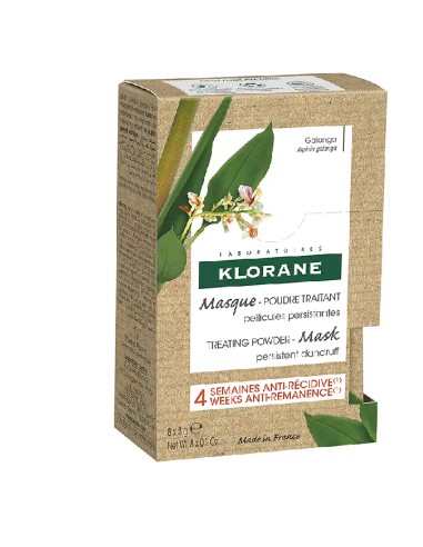 KLORANE MASCARILLA POLVO TRATANTE A LA GALANGA 8 SOBRES 3 G