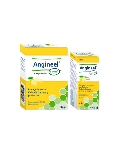 PACK ANGINEEL 24 COMPRIMIDOS LIMON  + ANGINEEL SPRAY GARGANTA 20ML