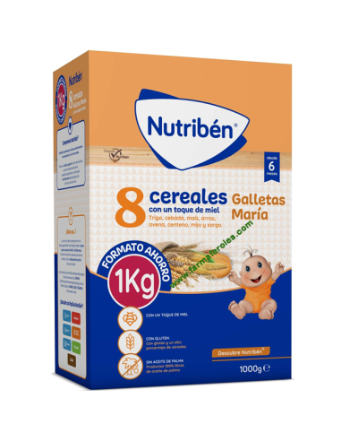 Nutriben 8 Cereales Y Miel Galletas Maria 1 Envase 600 G