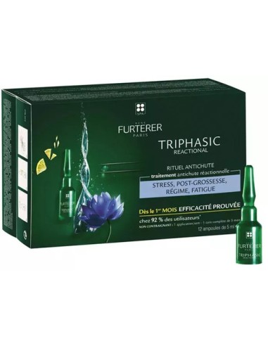 TRIPHASIC TRATAMIENTO ANTICAIDA REACCIONAL RENE FURTERER 12 AMPOLLAS 5 ML