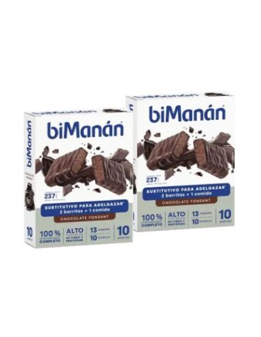 BIMANAN CHOCOLATE FONDANT 10 BARRITAS 50%DTO EN LA 2 UNIDAD