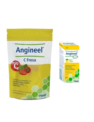 PACK ANGINEEL 24 CARAMELOS FRESA + ANGINEEL SPRAY PROPOLIS LIMON 20 ML