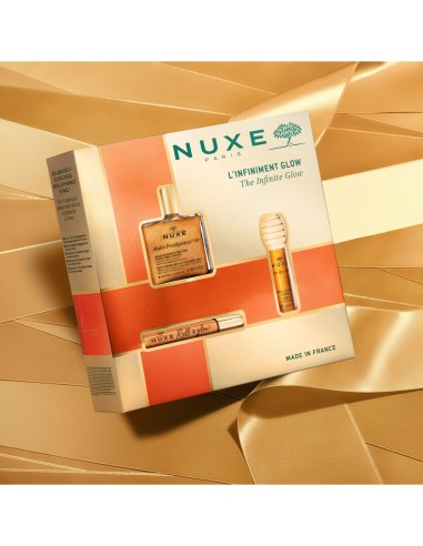 NUXE COFRE L'INFINIMENT GLOW HUILE PRODIGIEUSE OR 50 ML + ROLL ON HUILE PRODIGIEUX OR 8 ML + REVE DE MIEL 10 ML