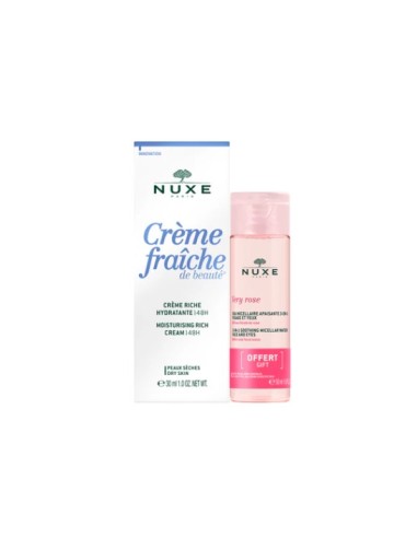 NUXE CREME FRAICHE CREMA RICA 48 H 30 ML + AGUA MICELAR 50 ML REGALO