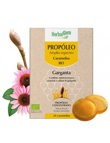 HERBALGEM PRARNAROM PROPOLEO BIO GARGANTA 24 CARAMELOS