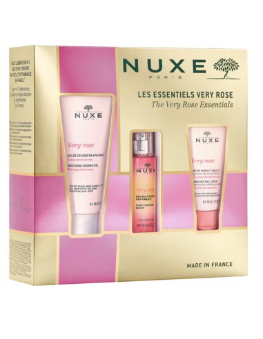 NUXE COFRE LES ESSENTIELS VERY ROSE GEL DUCHA 100 ML + EAU VOLUPTUEUSE PARFUMANTE 30 ML + CREMA MANOS Y UÑAS 50 ML