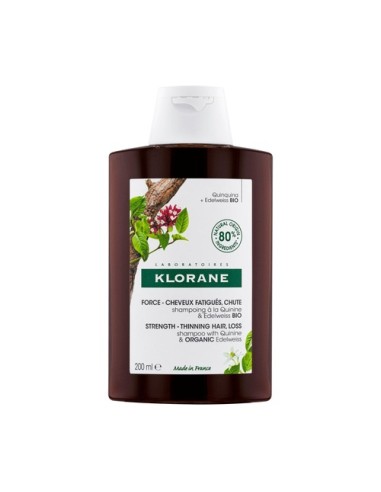 KLORANE CHAMPU A LA QUININA Y EDELWEISS BIO 1 ENVASE 200 ML