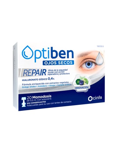 OPTIBEN OJOS SECOS REPAIR 20 MONODOSIS 0,5 ML